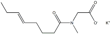 N-Methyl-N-(5-octenoyl)aminoacetic acid potassium salt 结构式