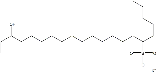 19-Hydroxyhenicosane-6-sulfonic acid potassium salt,,结构式