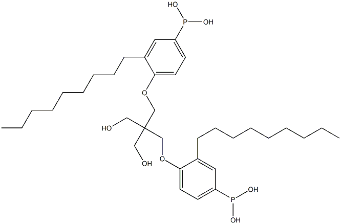 P,P'-[2,2-Bis(2-nonylphenoxymethyl)-1,3-propanediylbis(oxy)]bisphosphonous acid Struktur