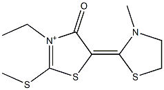 3-Ethyl-4,5-dihydro-5-(3-methylthiazolidin-2-ylidene)-2-(methylthio)-4-oxothiazol-3-ium,,结构式