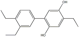 2-エチル-5-(3,4-ジエチルフェニル)ベンゼン-1,4-ジオール 化学構造式