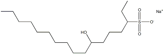 7-Hydroxyheptadecane-3-sulfonic acid sodium salt,,结构式