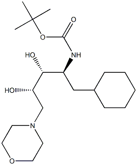 N-[(2S,3R,4S)-1-Cyclohexyl-3,4-dihydroxy-5-morpholinopentan-2-yl]carbamic acid tert-butyl ester 结构式