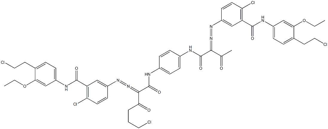 3,3'-[2-(2-Chloroethyl)-1,4-phenylenebis[iminocarbonyl(acetylmethylene)azo]]bis[N-[4-(2-chloroethyl)-3-ethoxyphenyl]-6-chlorobenzamide]