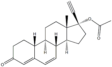 (17R)-17-Acetyloxy-19-norpregna-4,6-dien-20-yn-3-one Structure