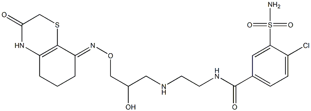 4-Chloro-3-sulfamoyl-N-[2-[[2-hydroxy-3-[[(2,3,4,5,6,7-hexahydro-3-oxo-8H-1,4-benzothiazin)-8-ylideneamino]oxy]propyl]amino]ethyl]benzamide