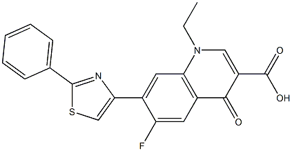 1,4-Dihydro-1-ethyl-4-oxo-6-fluoro-7-[2-phenylthiazol-4-yl]quinoline-3-carboxylic acid Structure