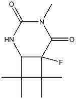 6-フルオロ-4,7,7,8,8-ペンタメチル-2,4-ジアザビシクロ[4.2.0]オクタン-3,5-ジオン 化学構造式