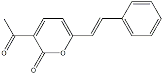 3-Acetyl-6-[(E)-2-phenylethenyl]-2H-pyran-2-one Structure