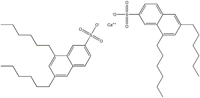 ビス(6,8-ジヘキシル-2-ナフタレンスルホン酸)カルシウム 化学構造式