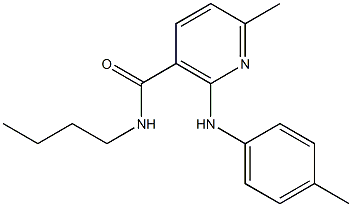N-Butyl-6-methyl-2-(p-toluidino)nicotinamide,,结构式