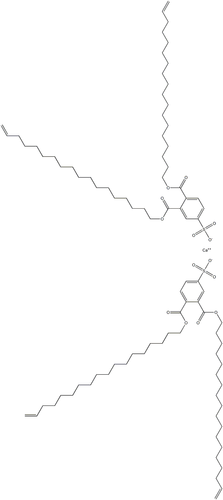ビス[3,4-ジ(17-オクタデセニルオキシカルボニル)ベンゼンスルホン酸]カルシウム 化学構造式