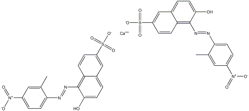Bis[1-[(2-methyl-4-nitrophenyl)azo]-2-hydroxy-6-naphthalenesulfonic acid]calcium salt Structure