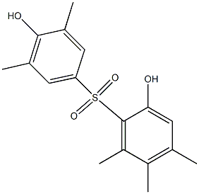 2,4'-ジヒドロキシ-3',4,5,5',6-ペンタメチル[スルホニルビスベンゼン] 化学構造式