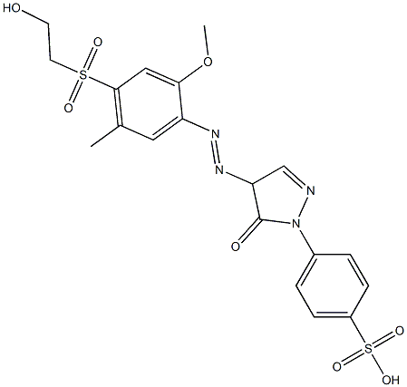 4-[4-[4-(2-Hydroxyethylsulfonyl)-2-methoxy-5-methylphenylazo]-5-oxo-2-pyrazolin-1-yl]benzenesulfonic acid,,结构式
