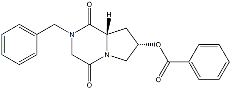 (6S,8S)-4-Benzyl-8-benzoyloxy-1,4-diazabicyclo[4.3.0]nonane-2,5-dione 结构式