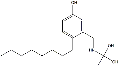 3-[(1,1-Dihydroxyethyl)aminomethyl]-4-octylphenol,,结构式