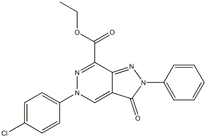 [3,5-Dihydro-5-(4-chlorophenyl)-3-oxo-2-phenyl-2H-pyrazolo[3,4-d]pyridazine]-7-carboxylic acid ethyl ester 结构式