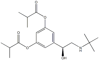 Bis(2-methylpropanoic acid)5-[(S)-2-[(1,1-dimethylethyl)amino]-1-hydroxyethyl]-1,3-phenylene ester Structure
