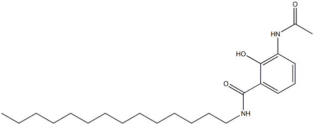 2-Hydroxy-3-acetylamino-N-tetradecylbenzamide,,结构式