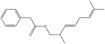 Phenylacetic acid 2,7-dimethyl-3,6-octadienyl ester Structure