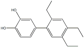 4-(2,4,5-Triethylphenyl)benzene-1,2-diol,,结构式