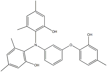 N,N-Bis(6-hydroxy-2,4-dimethylphenyl)-3-(2-hydroxy-4-methylphenoxy)benzenamine 结构式