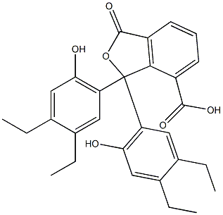 1,1-Bis(3,4-diethyl-6-hydroxyphenyl)-1,3-dihydro-3-oxoisobenzofuran-7-carboxylic acid,,结构式