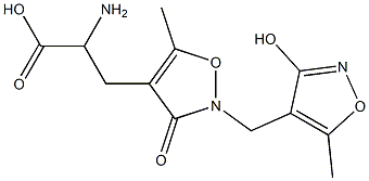 2-Amino-3-[[2,3-dihydro-2-(3-hydroxy-5-methyl-4-isoxazolylmethyl)-5-methyl-3-oxoisoxazol]-4-yl]propionic acid Structure