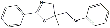 2-フェニル-5-メチル-5-(フェニルセレノメチル)-2-チアゾリン 化学構造式