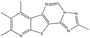 2,7,8,9-テトラメチルピリド[3',2':4,5]チエノ[2,3-e][1,2,4]トリアゾロ[1,5-c]ピリミジン 化学構造式