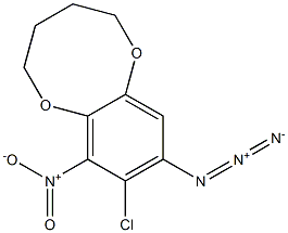 (2,3,4,5-Tetrahydro-8-chloro-7-nitro-1,6-benzodioxocin)-9-yl azide,,结构式