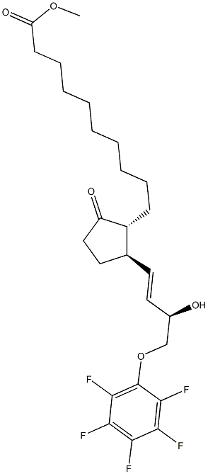 (13E,15R)-1-[2-(Methoxycarbonyl)ethyl]-15-hydroxy-16-(pentafluorophenoxy)-17,18,19,20-tetranorprost-13-en-9-one,,结构式