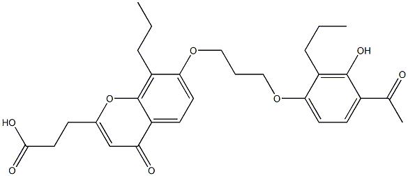 7-[3-(4-Acetyl-3-hydroxy-2-propylphenoxy)propoxy]-4-oxo-8-propyl-4H-1-benzopyran-2-propionic acid|