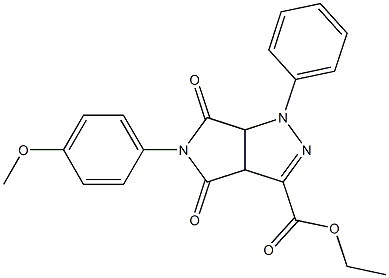 1,3a,4,5,6,6a-Hexahydro-4,6-dioxo-5-(4-methoxyphenyl)-1-(phenyl)pyrrolo[3,4-c]pyrazole-3-carboxylic acid ethyl ester Structure