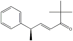 (4E,R)-2,2-ジメチル-6-フェニル-4-ヘプテン-3-オン 化学構造式