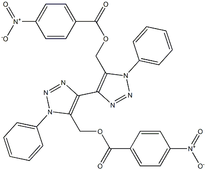 1,1'-ジフェニル-5,5'-ビス[(4-ニトロベンゾイルオキシ)メチル]-4,4'-ビ(1H-1,2,3-トリアゾール) 化学構造式