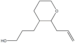 2-アリル-3-(3-ヒドロキシプロピル)テトラヒドロ-2H-ピラン 化学構造式
