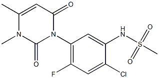 N-[2-Chloro-4-fluoro-5-[(2,6-dihydro-3,4-dimethyl-2,6-dioxopyrimidin)-1(3H)-yl]phenyl]methanesulfonamide Struktur