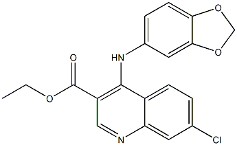 4-[[3,4-(Methylenedioxy)phenyl]amino]-7-chloroquinoline-3-carboxylic acid ethyl ester Structure