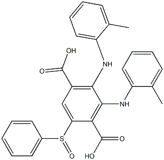 2-(Phenylsulfinyl)-5,6-di(o-toluidino)terephthalic acid Structure