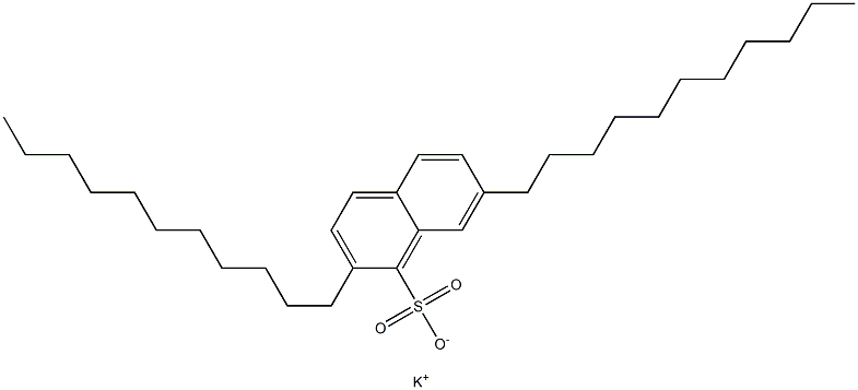 2,7-ジウンデシル-1-ナフタレンスルホン酸カリウム 化学構造式