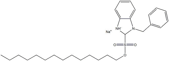 1-Benzyl-2,3-dihydro-2-tetradecyl-1H-benzimidazole-2-sulfonic acid sodium salt Struktur