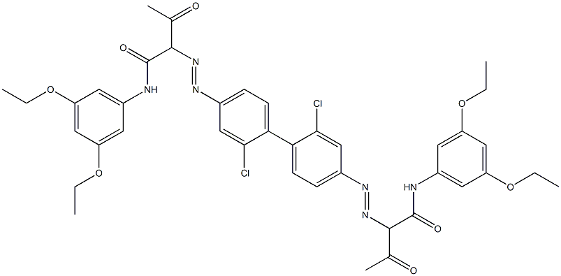 4,4'-Bis[[1-(3,5-diethoxyphenylamino)-1,3-dioxobutan-2-yl]azo]-2,2'-dichloro-1,1'-biphenyl Structure
