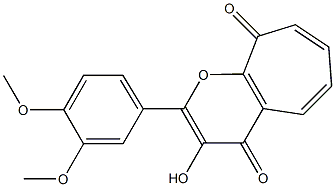 2-(3,4-Dimethoxyphenyl)-3-hydroxycyclohepta[b]pyran-4,9-dione Structure