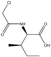 (2R,3R)-2-[(クロロアセチル)アミノ]-3-メチル-ペンタン酸 化学構造式