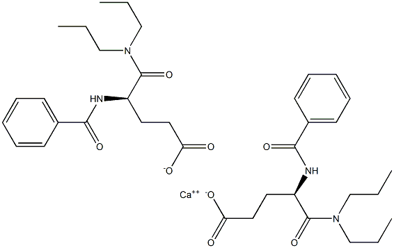 Bis[(R)-4-(benzoylamino)-5-(dipropylamino)-5-oxopentanoic acid]calcium salt,,结构式