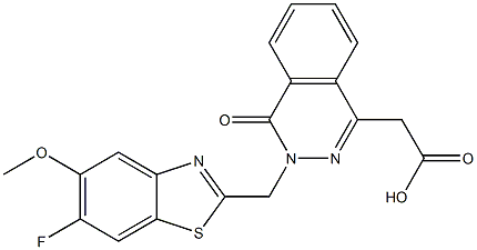 3-[(6-Fluoro-5-methoxy-2-benzothiazolyl)methyl]-3,4-dihydro-4-oxophthalazine-1-acetic acid 结构式