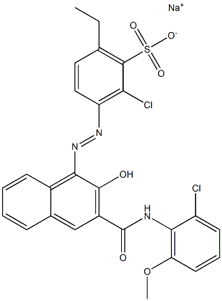 2-Chloro-6-ethyl-3-[[3-[[(2-chloro-6-methoxyphenyl)amino]carbonyl]-2-hydroxy-1-naphtyl]azo]benzenesulfonic acid sodium salt