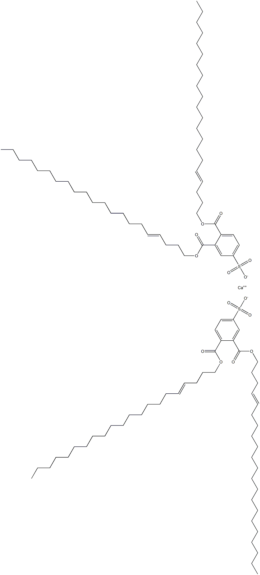 ビス[3,4-ジ(4-ヘニコセニルオキシカルボニル)ベンゼンスルホン酸]カルシウム 化学構造式